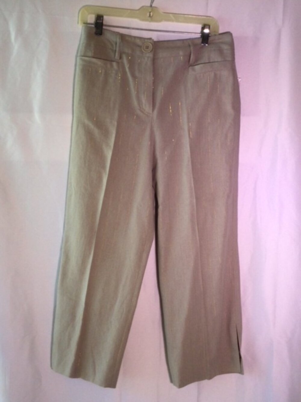 Larry Levine Cropped Linen Blend Career Pants Women's NWT